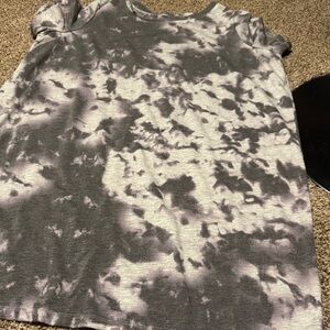 Soft lightweight sweatshirt dress w/cold-shoulder short sleeves (1X) - EUC!
